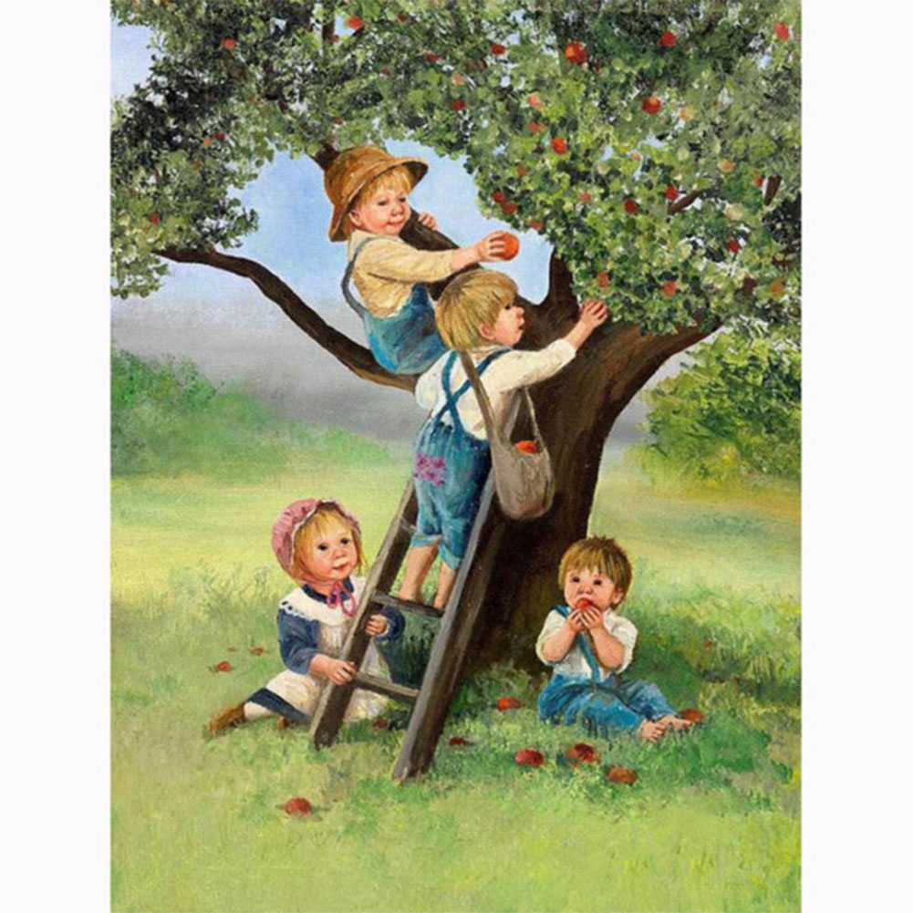 

Children Picking Fruit - Round Drill Diamond Painting - 30*40CM, 501 Original