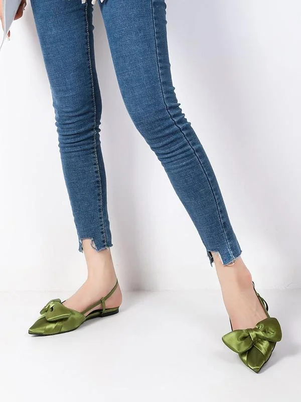 Fashion women's flat shoes with bow sandals