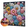 (Pre-Framed)Diamond Painting-DIY Crystal Rhinestone Colorful Flowers(25x25cm)