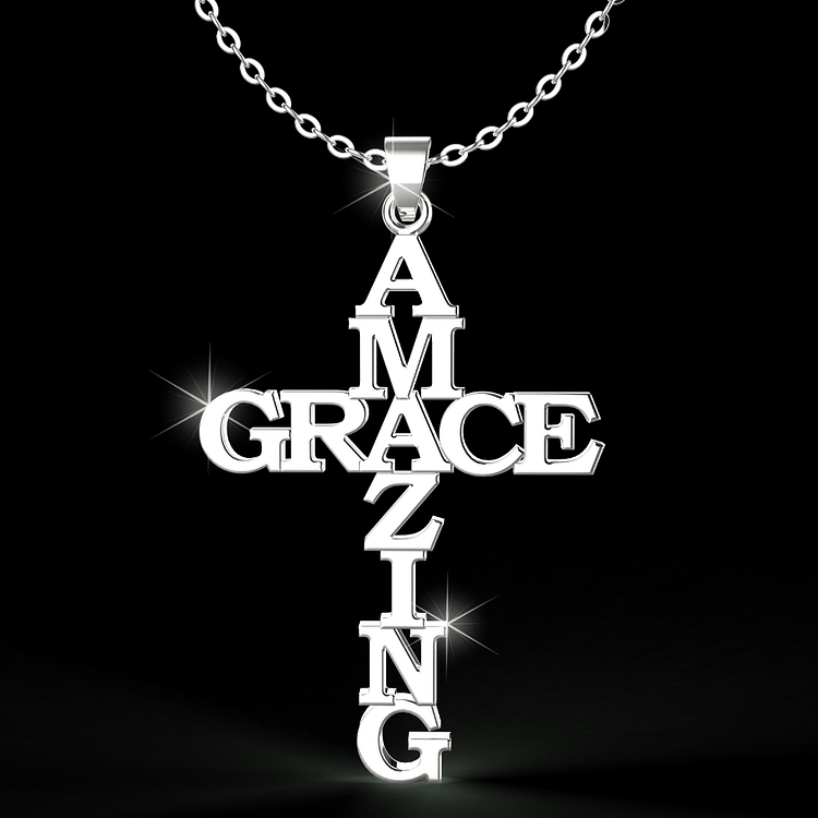 925 Amazing Grace Cross Necklace