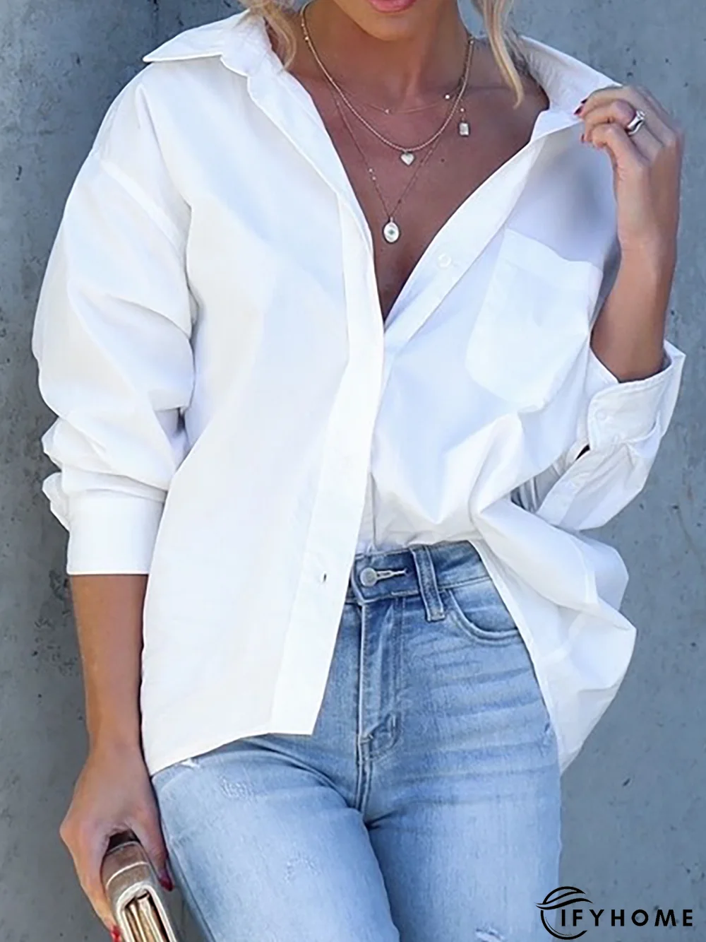 Casual Plain Blouse | IFYHOME