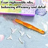 Resin Diamond Painting Point Drill Pen with 4 Various Tips Painting Arts 5D Point Drill Pen Diamonds Art Points Drills Pens for Nail Arts Rhinestone Decorations Cross-Stitch (Golden yellow)