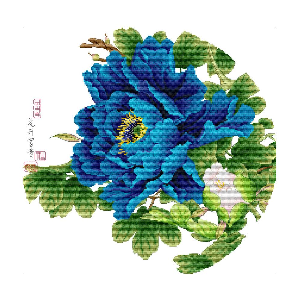 

Blooming - 14CT Stamped Cross Stitch - 47*46CM, 501 Original