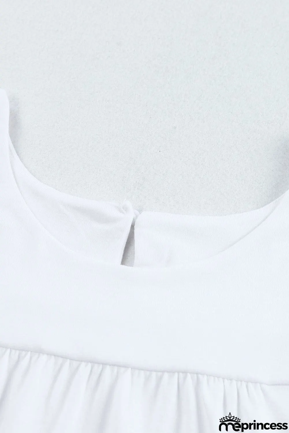 Keyhole Back Ruffled Sleeveless Top