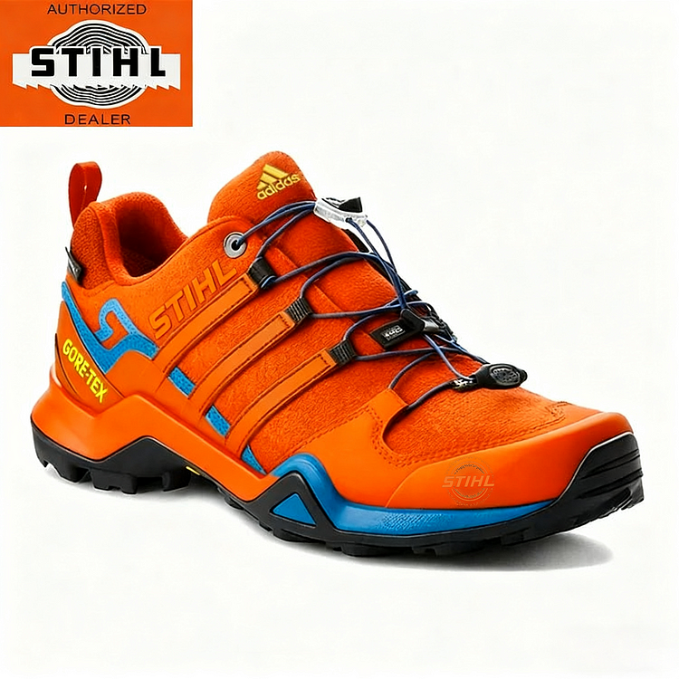 Męskie, wodoodporne i oddychające buty robocze i turystyczne marki adidas® i STIHL, idealne do pracy i aktywności na świeżym powietrzu.