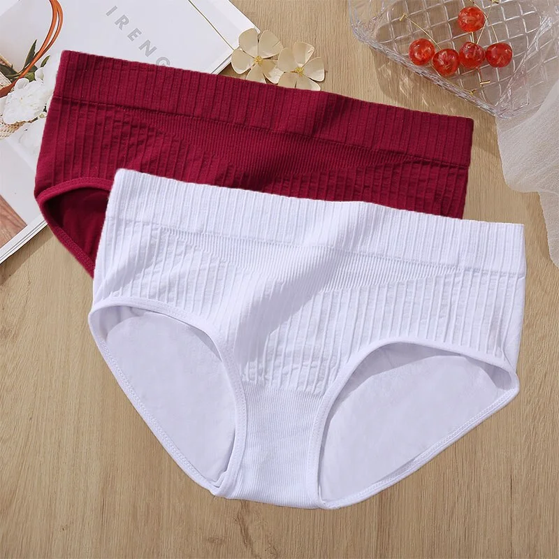 2PCS Panties Set Bodyshaper Panties Women's Underwear Sexy Briefs Female Underpants Seamless Pantys Intimates Lingerie 8 Colors