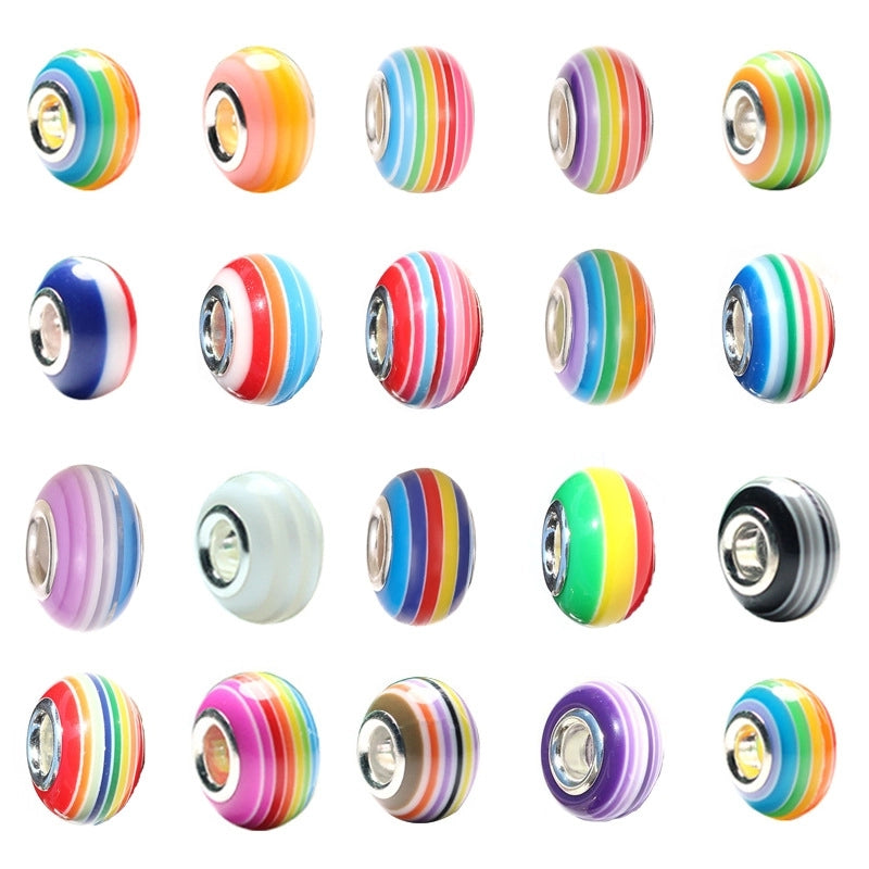 100 PCS/Package 8 * 14mm Resin Round Color Block Beads