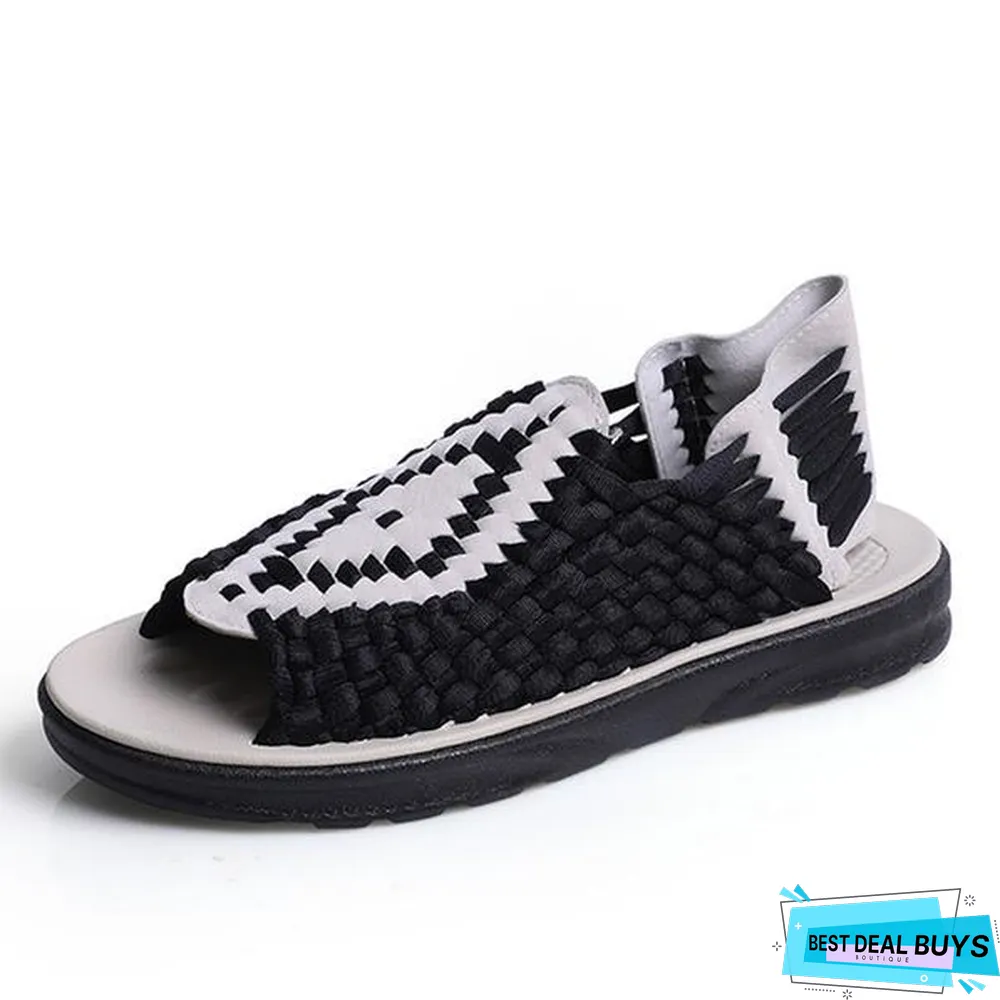 Men's Handmade Weaving Design Breathable Sandal Unique Beach Shoes