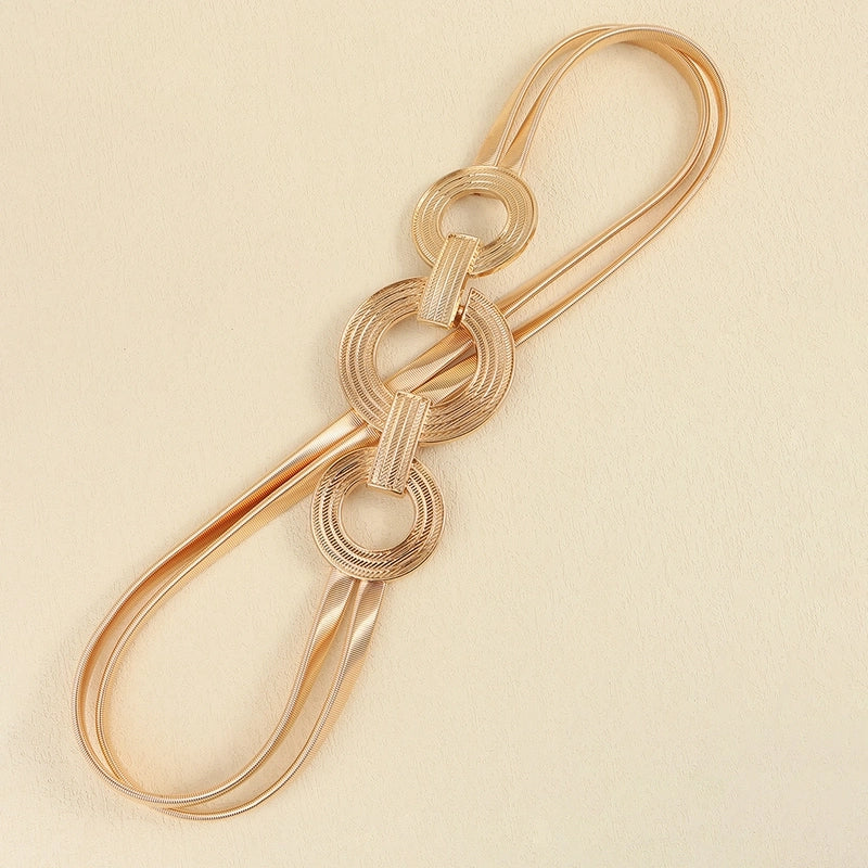 Basic Solid Color Metal Unisex Chain Belts