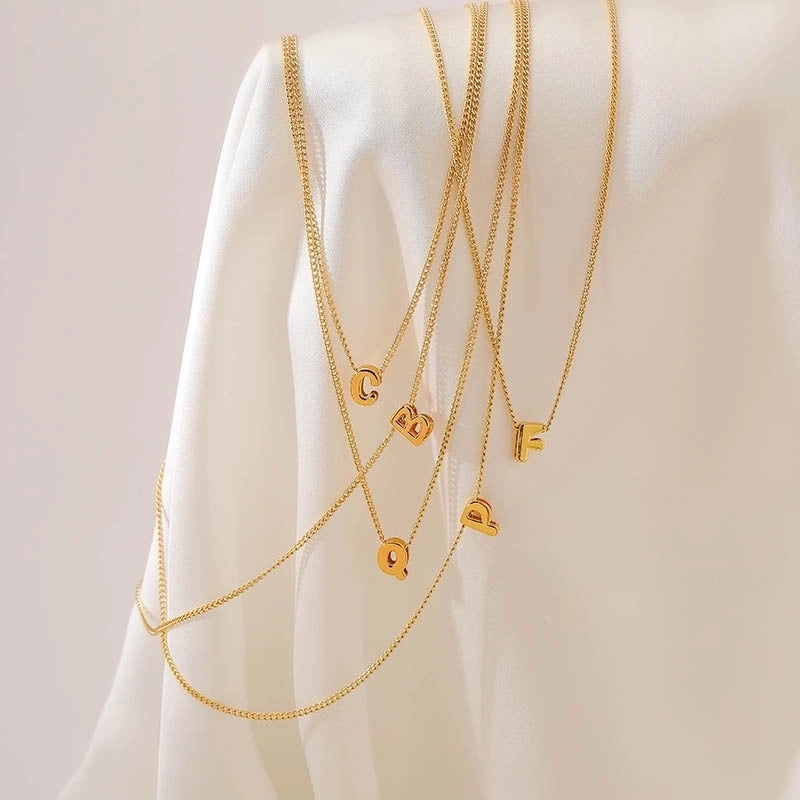 Copper 18K Gold Plated Letter Necklace