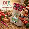 DIY Diamond Painting Christmas Stockings Hanging Ornaments Large Capacity Xmas Socks Pendant Wear Resist Candy Gift Storage Bags for Family Christmas Holiday Party Decoration (Christmas tree car)