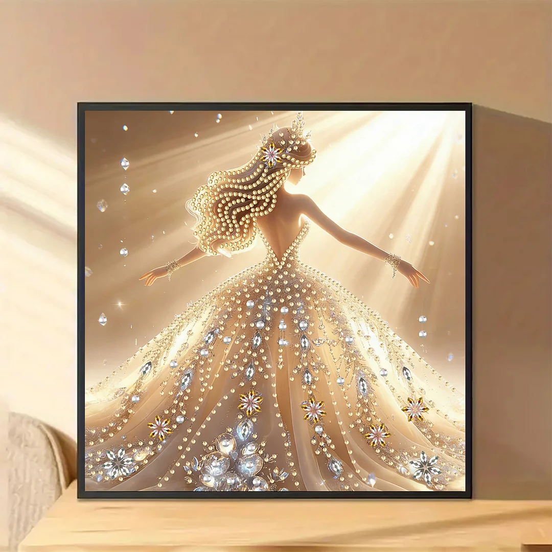 Diamond Painting - Partial Special Shaped Drill - Golden Fairy Gown(Canvas|30x30cm)