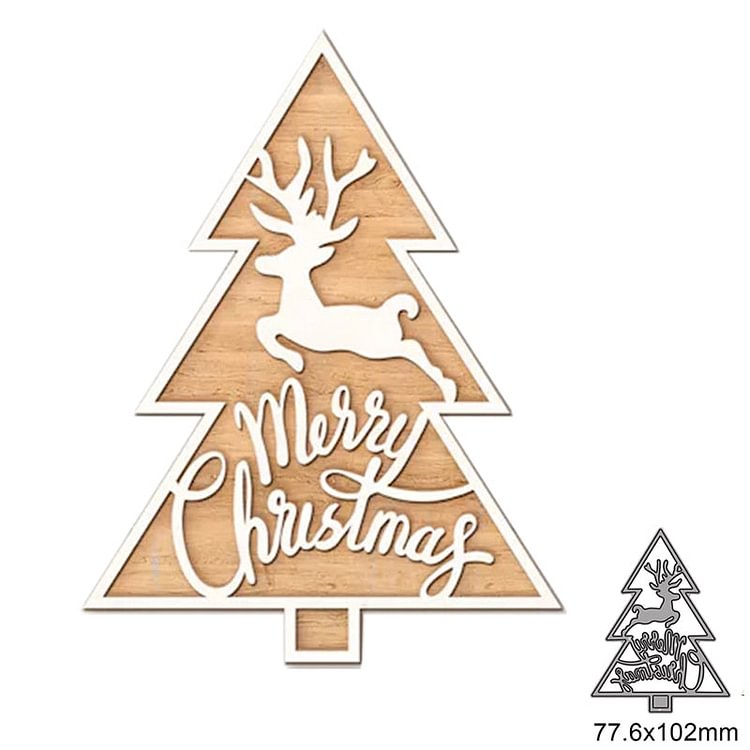 Merry Christmas Tree With Elk Metal Cutting Dies For DIY Scrapbook Cutting Die Paper Cards Embossed Decorative Craft Die Cut New