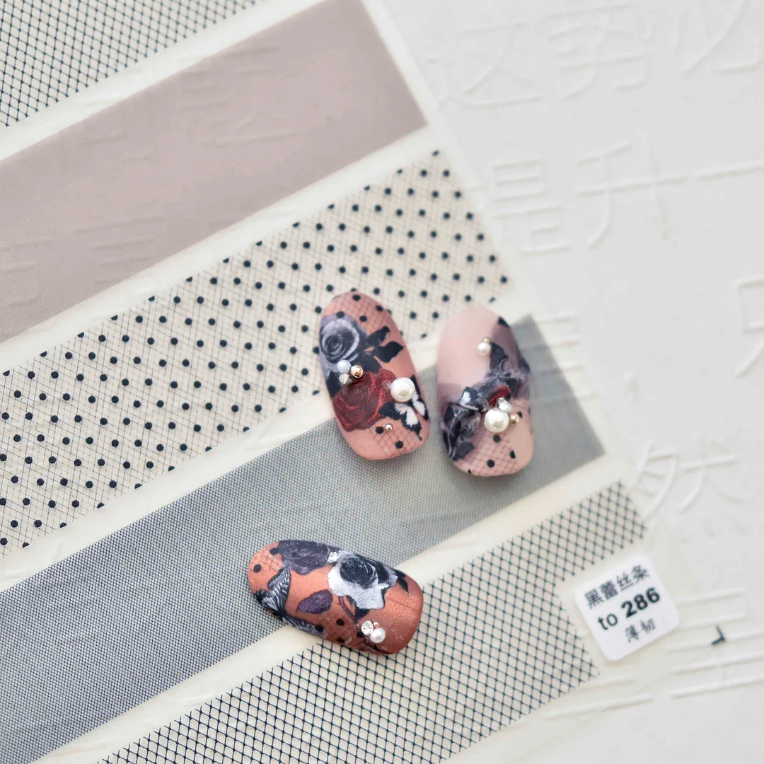 3D Engraved Nail Art Stickers Black and white Leaf Flower high quality Water Decals Embossed Pattern Nail Water Slide Decals