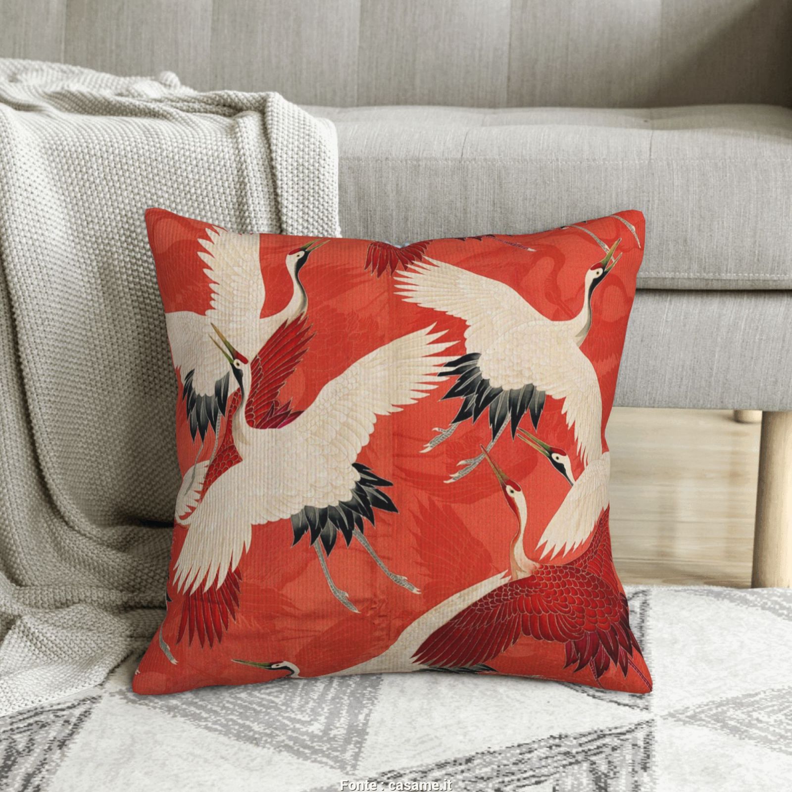 Comstylish Japanese Art Crane Pattern Home Pillow