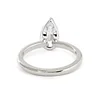 14K Yellow and White Gold 2ct Pear Cut Lab Diamond Half Bezel Solitaire Ring