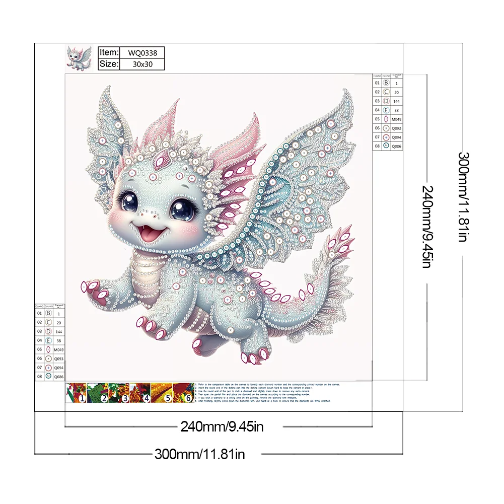 Diamond Painting - Partial Special Shaped Drill - Fly Dragon(Canvas|30*30cm)