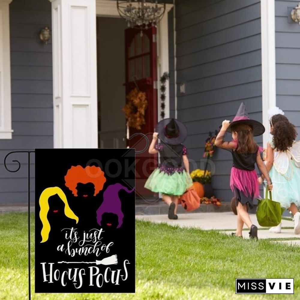 Sanderson Sisters Themed Garden Flag For Halloween Decoration