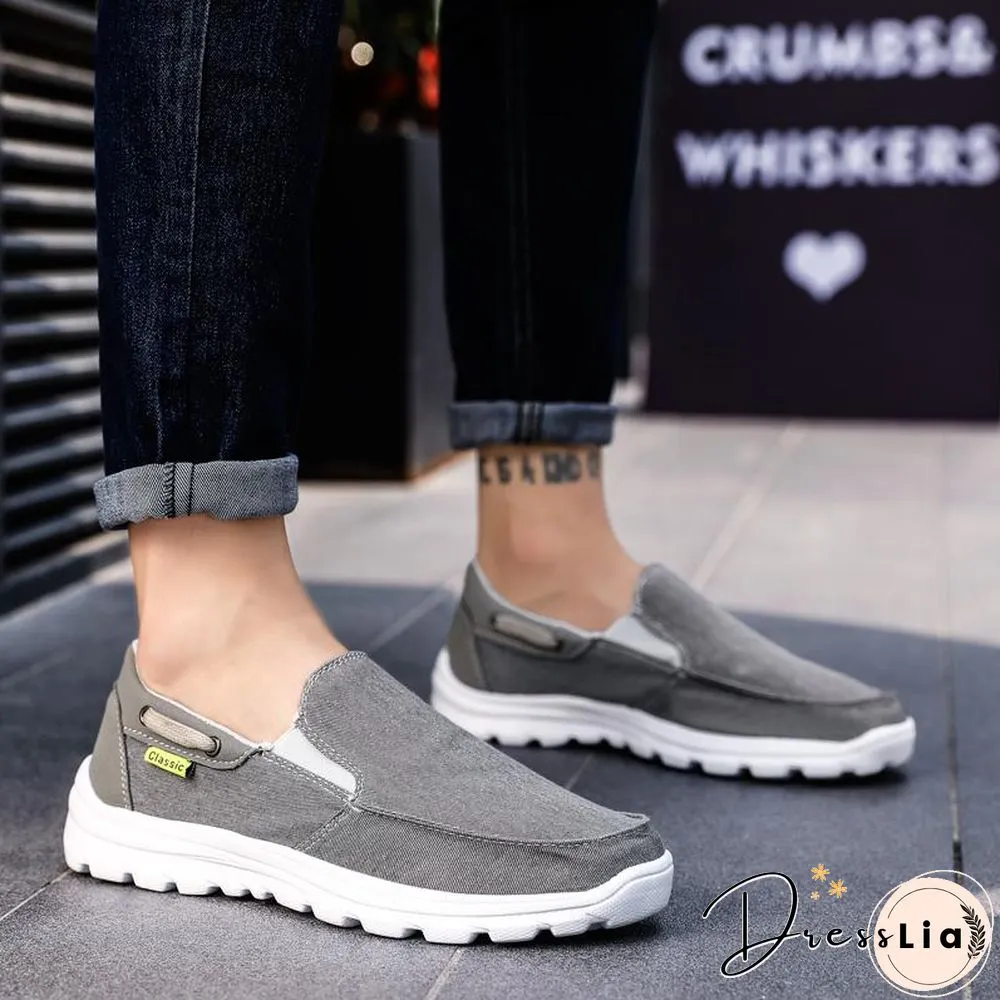 Men Canvas Casual Breathable Footwear Plus size Flat Shoes