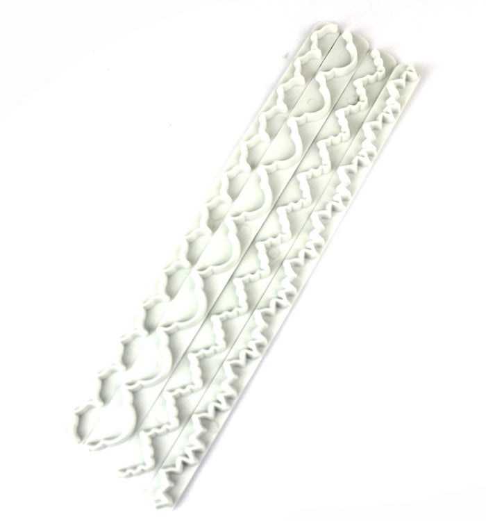4Pcs Assorted Wavy Straight Frill Edge Lace Cake Cookie Cutters Mould