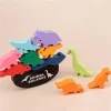 Children Montessori Wooden Animal Balance Blocks Board Games Toy