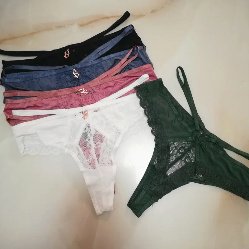 Athvotar Athvotar Low-Waisted T-Trousers Sexy Trousers Cotton Crotch Breathable Fine Strip Metal Hanging Water Drill Tong Trousers