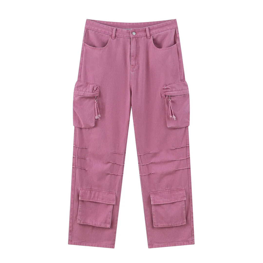Men's Wide-leg Pants Casual Cargo Cotton Pants