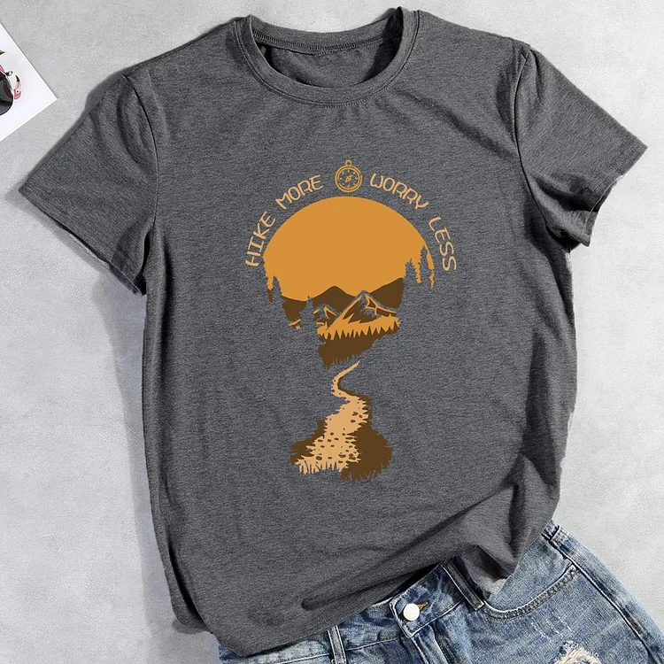 AL™  Hike more worry less Hiking Tees -012178-Annaletters