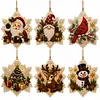 6pcs/set DIY Diamond Special Shape Pearl Art Hanging Wooden Christmas Tree Ornament Kit