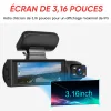 Caméra de tableau de bord avant et arrière 1080P G Sensor Vision nocturne DVR de voiture