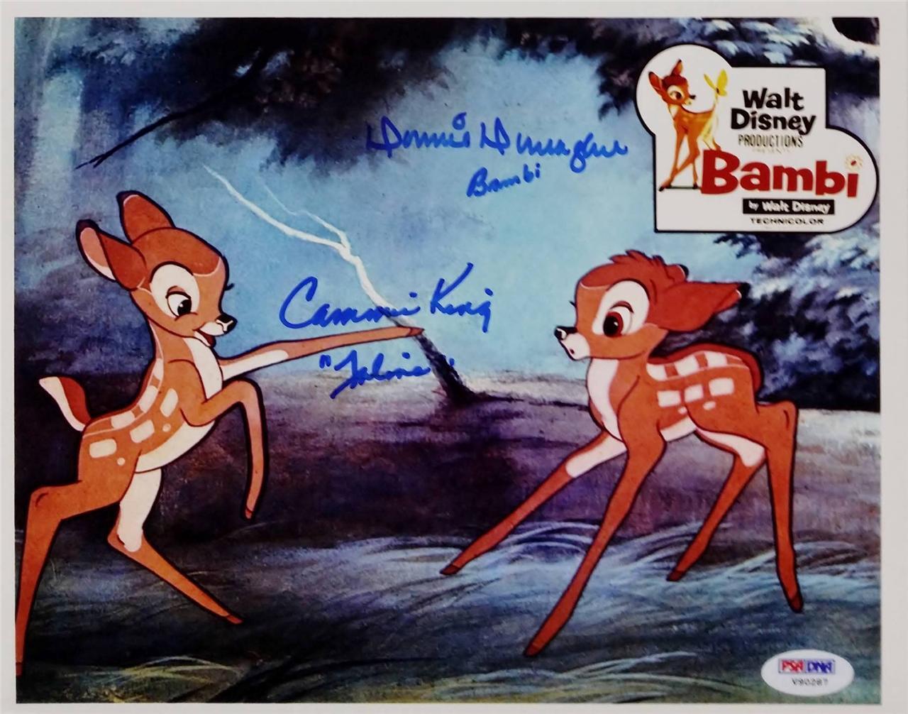 DONNIE DUNAGAN & CAMMIE KING Disney's BAMBI Dual Signed 8x10 Photo Poster painting ~ PSA/DNA COA