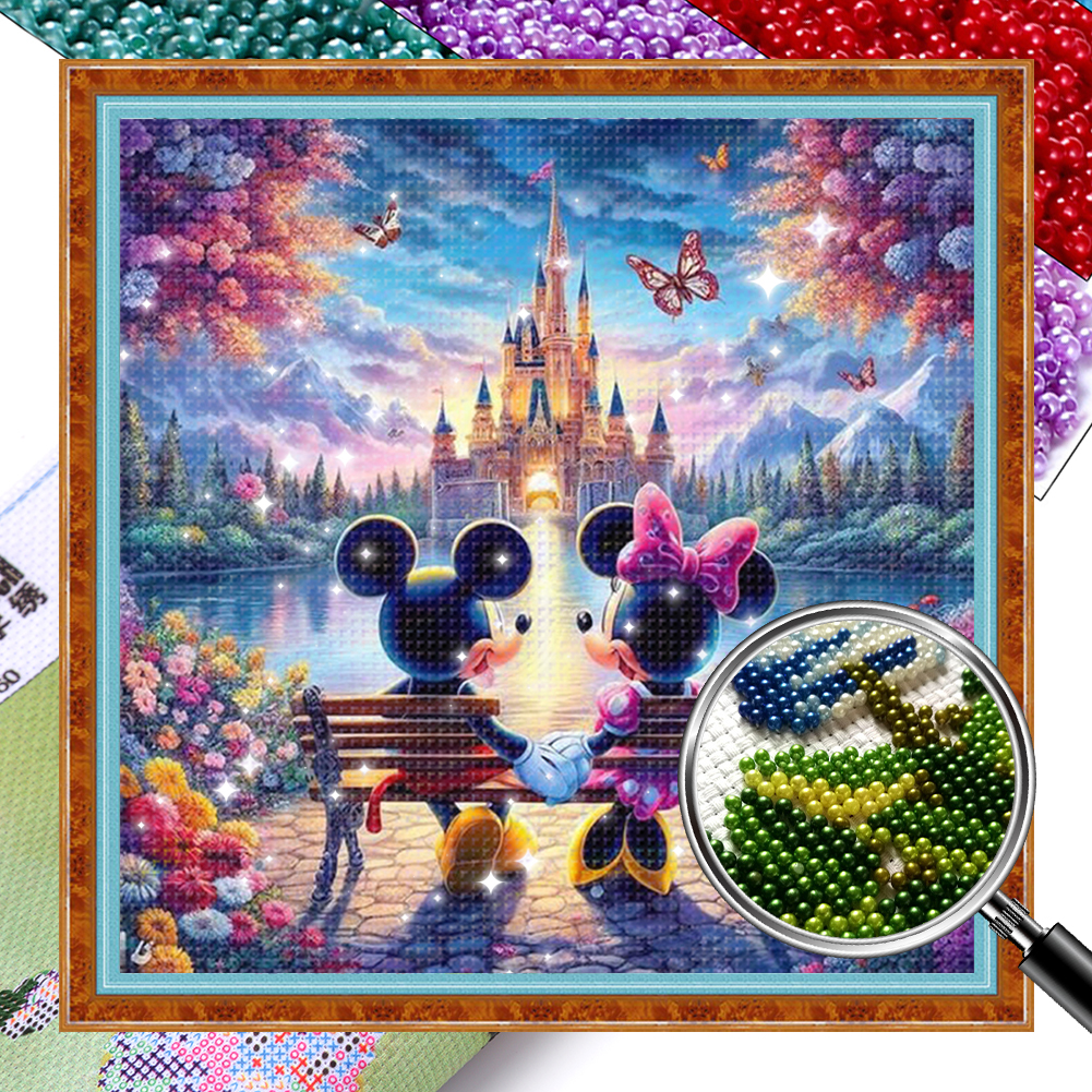 Mickey And Minnie Full 11CT Pre-stamped Canvas(46*46cm) Beaded Cross Stitch