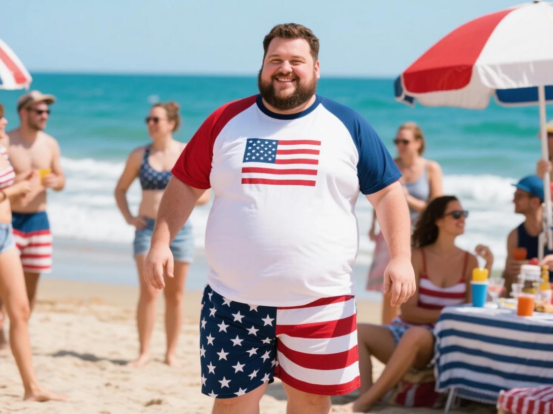 beach style two-peice sets for independence day
