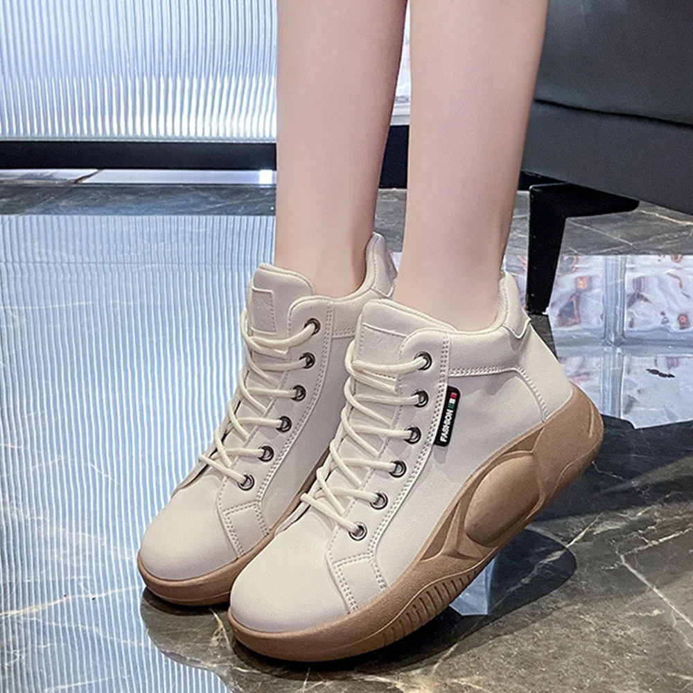 Smiledeer New fashionable and versatile thick-soled high-top women's shoes