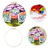 Purple Garden-DIY Embroidery Kit with Pattern Cotton Threads Needles Hoop 30*30cm/11.81*11.81in tapestrymarket