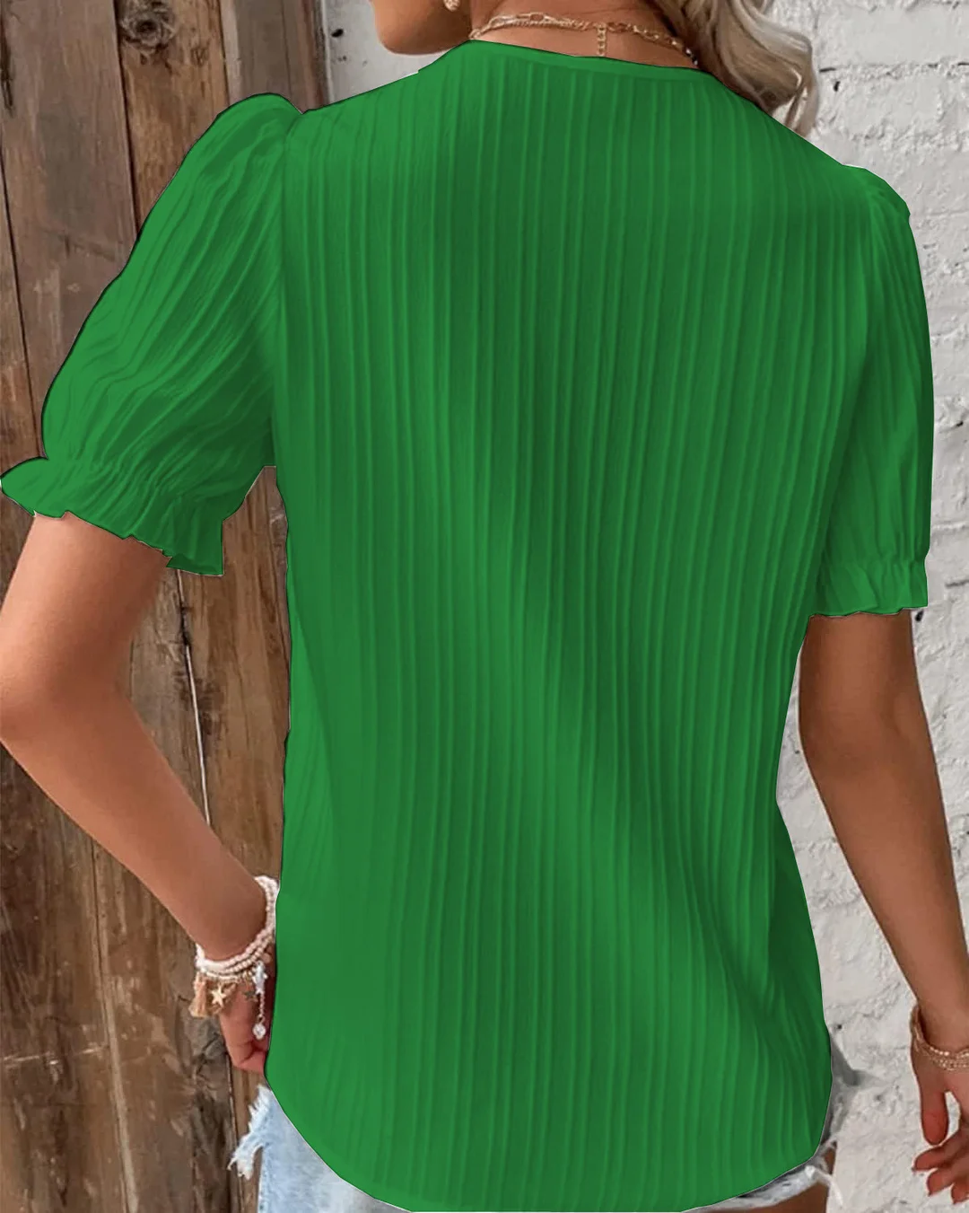 Nigikala Nigikala Summer New Holiday Fashion Hollow Short-Sleeved Women's Shirt