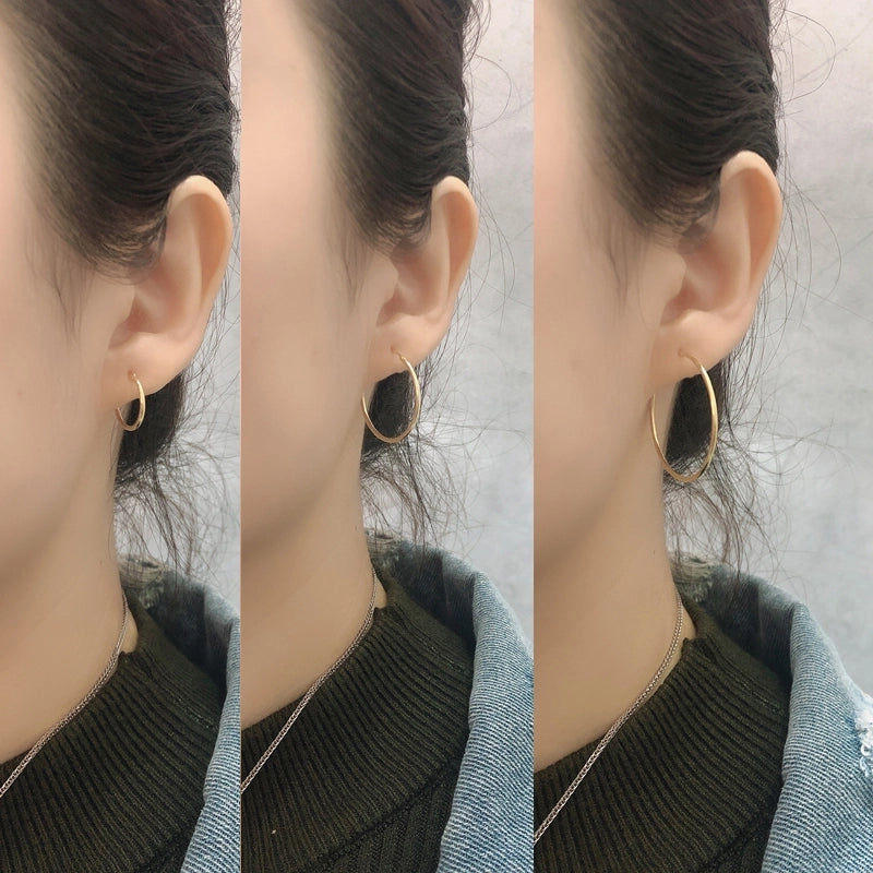 White Gold Plated Silver Plated 925 Sterling Silver Silver ZIRCON Circle Round Oval EARRINGS Hoop Earrings