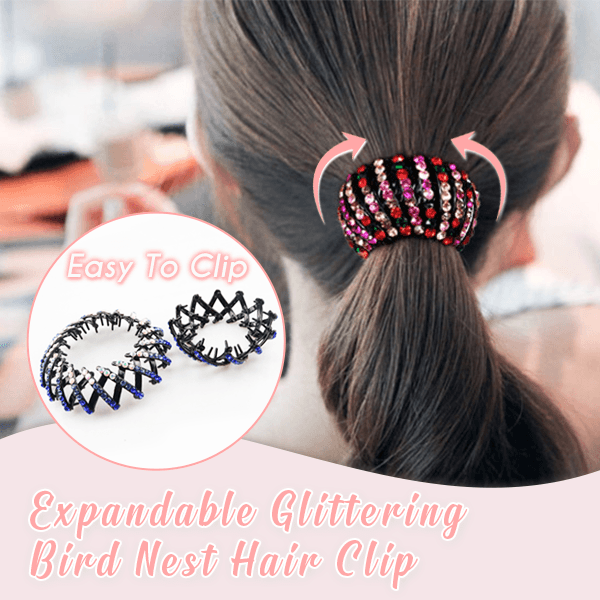 Expandable Glittering Bird Nest Hair Clips