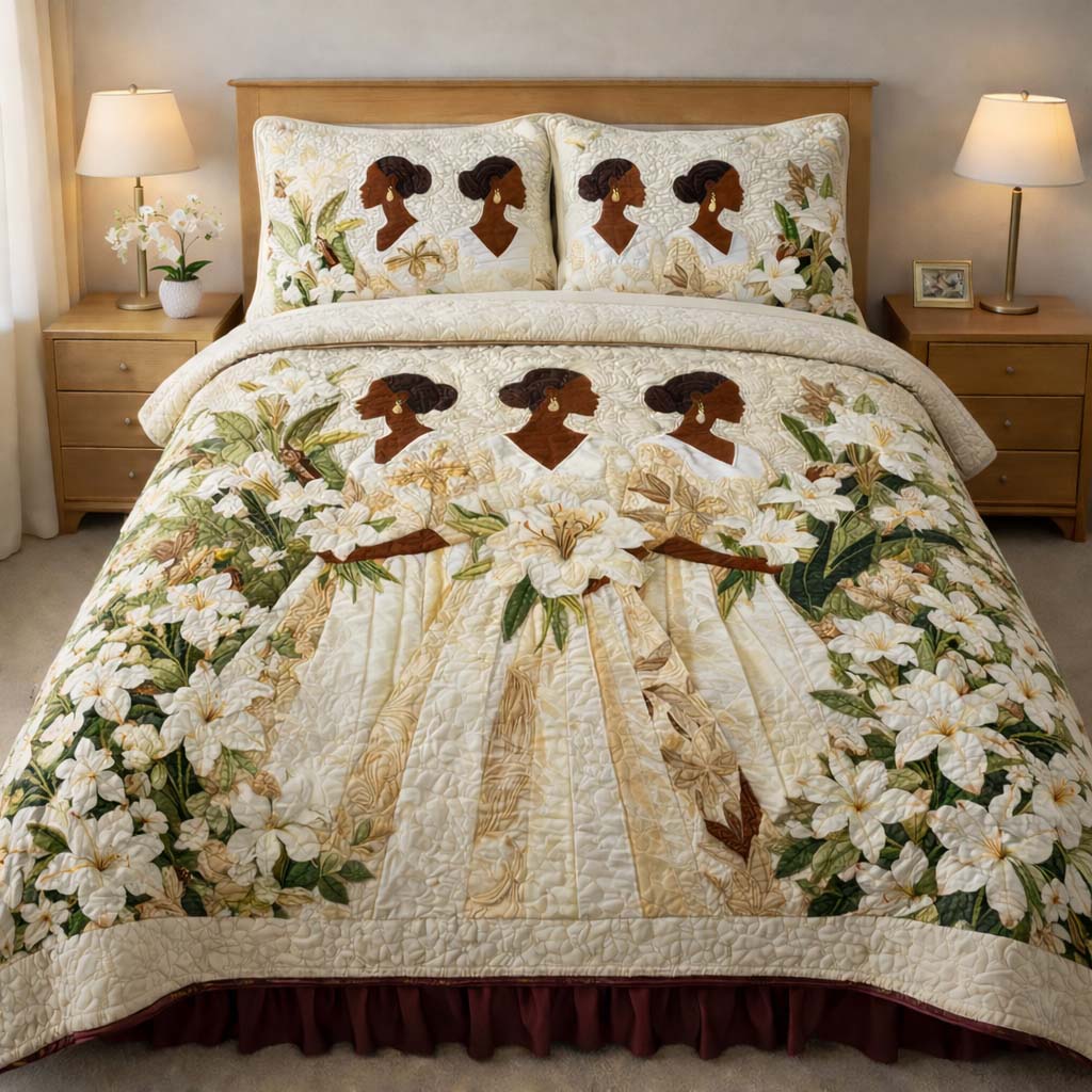 Ivory Grace 3-Piece Quilted Bedding Set GFTOHD14223