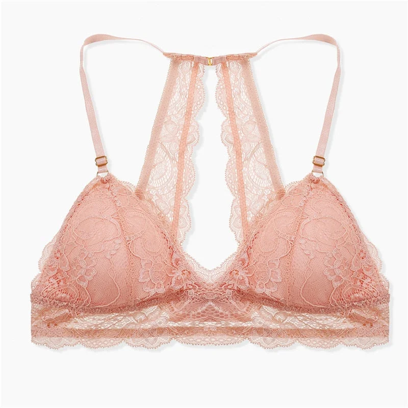 S-XL Lace Bra Underwear Women Sexy Bralette Wireless Bras for Female Brassiere Lingerie Backless Bra Massage Padded Tank Crop