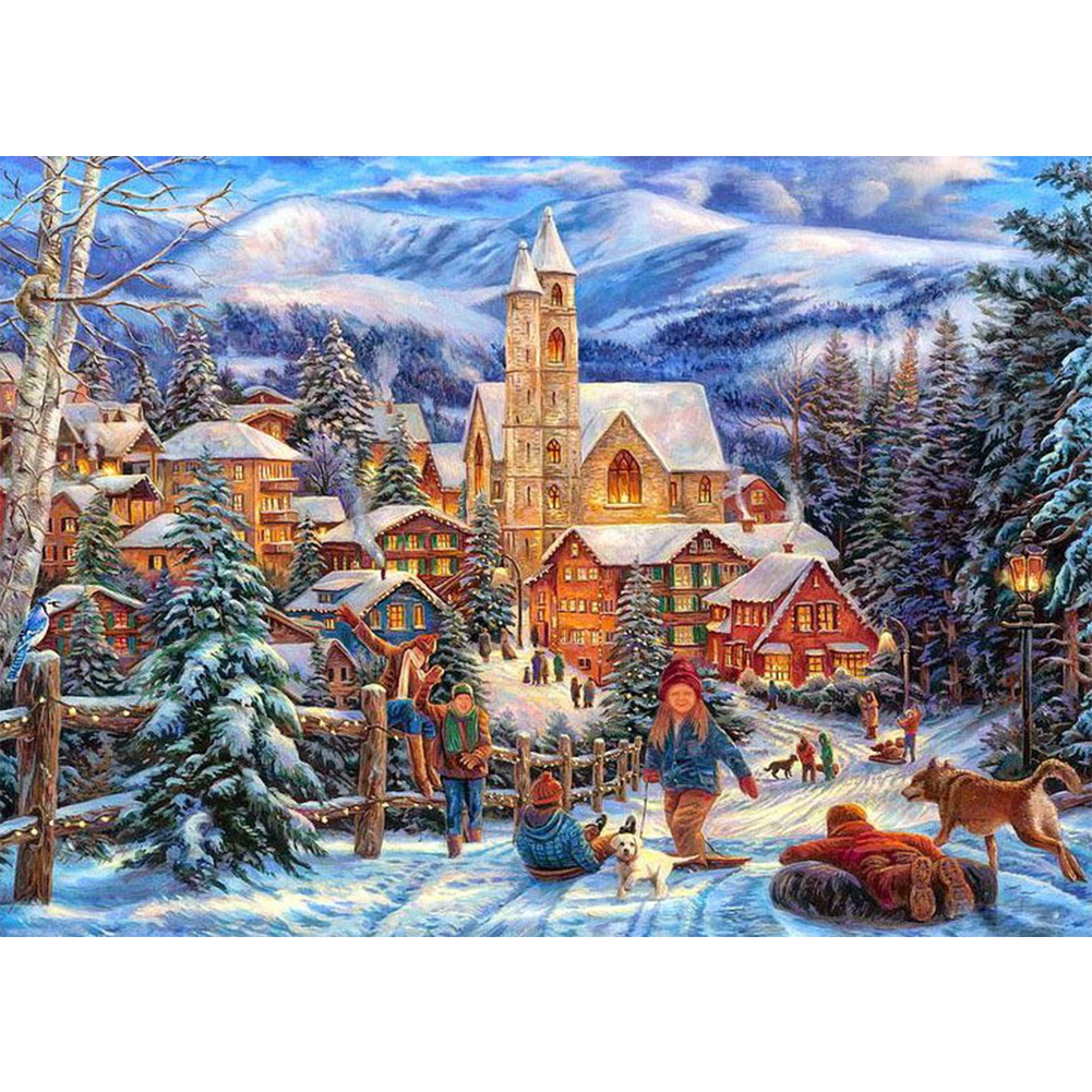 

Santa Town - Round Drill Diamond Painting - 70*50CM (Big Size), 501 Original