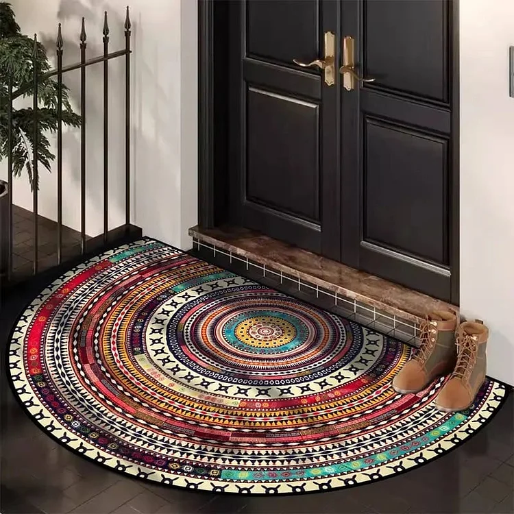 💖Boho Style Semicircular Door Mat - Non Slip Soft Floor Carpet 
