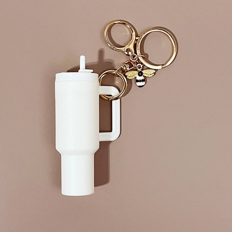 Minimalist Cup Bee Plastic Unisex Bag Pendant Keychain