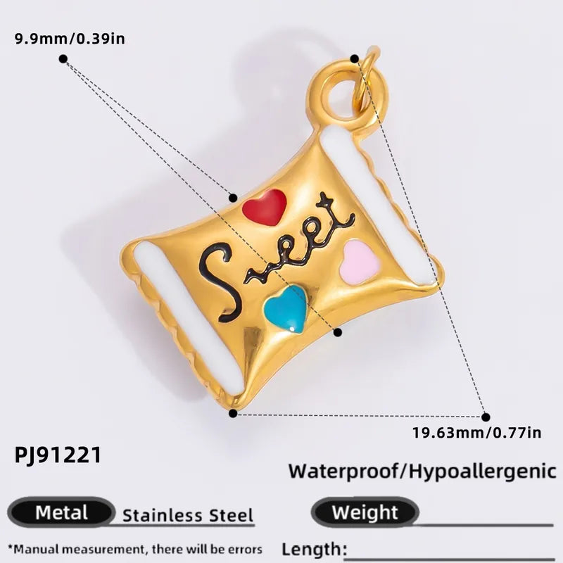 1 Piece 11.34*11.08mm 24.65*13.62mm 4.29*24.15mm 304 Stainless Steel Zircon 18K Gold Plated Tree Heart Shape Candy Jewelry Accessories Pendant