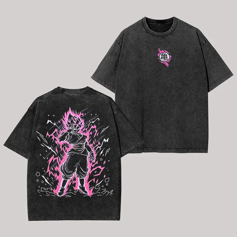 Dragon Ball Super Black Goku Printed Unisex Washed T-Shirt