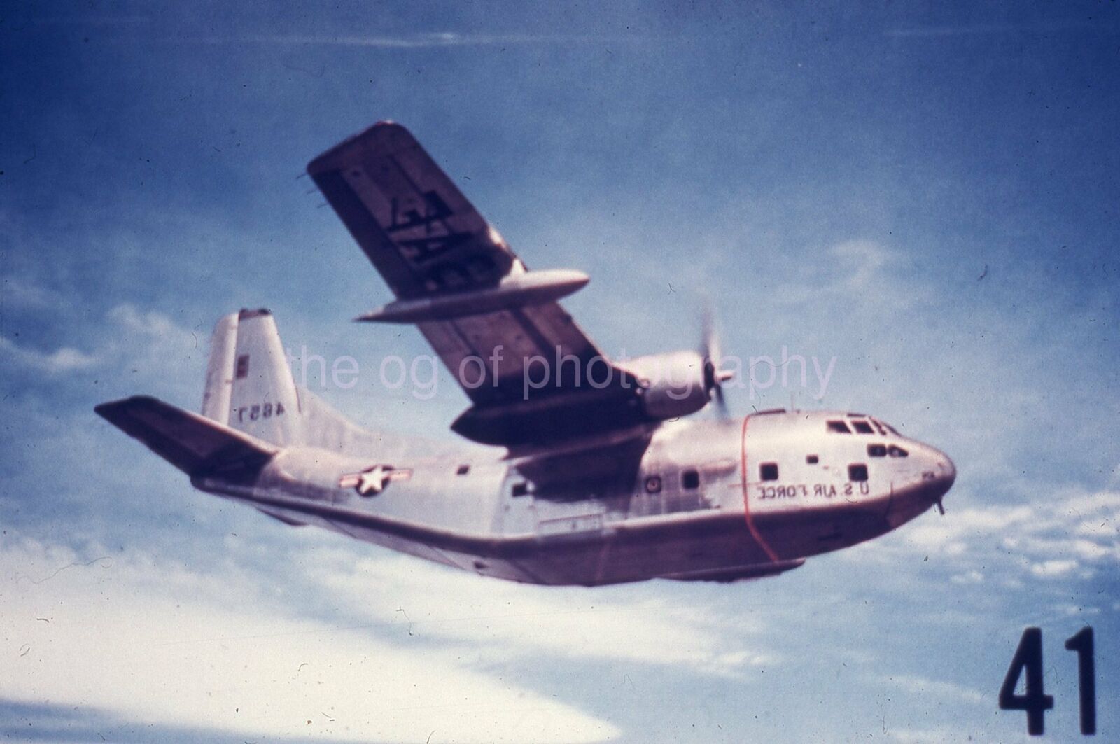 C 123 35mm FOUND Color SLIDE Original MILITARY AVIATION Photo Poster painting AIRCRAFT 14 T 26 D