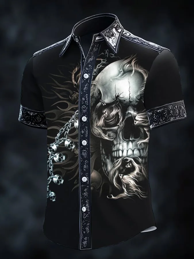 Men's Gothic Dark Short Sleeve Shirt 