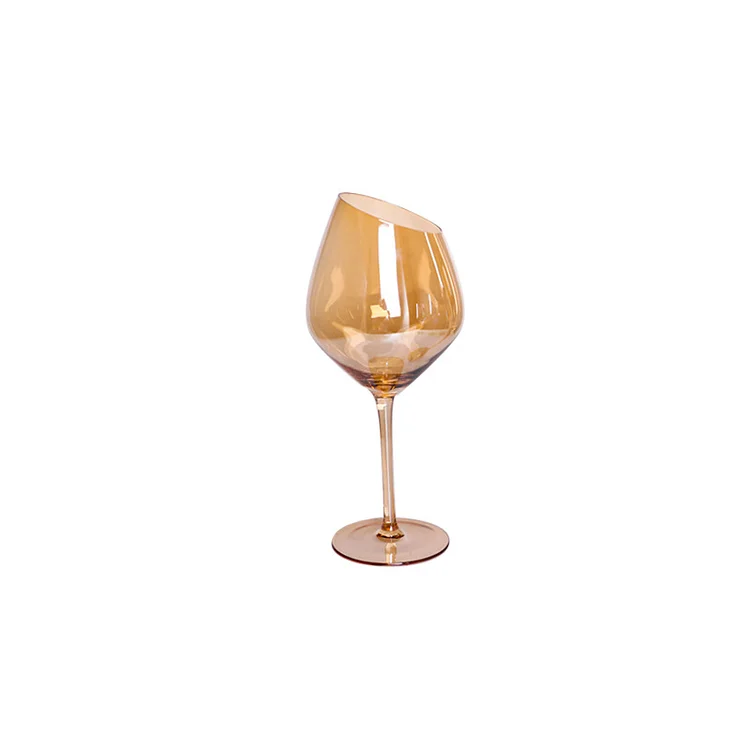 Beveled Multicolored Glass Champagne Glass