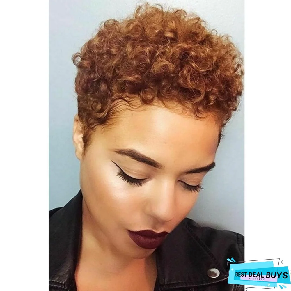 Small Curly Hair Wig, Chemical Fiber High-Temperature Silk Headgear Wig For Ladies