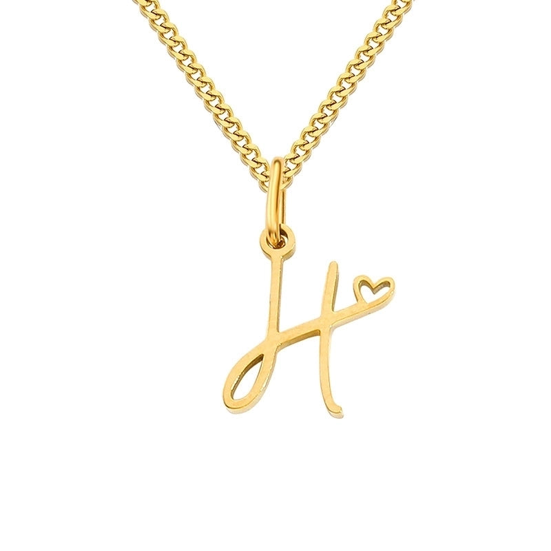 Stainless Steel Minimalist Plating Letter Solid Color Pendant Necklace